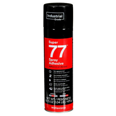 3M Super 77 Multipurpose Spray Adhesive 24FLoz Can Net Wt 16.75oz NOT FOR SALE IN CA & OTHER STATES