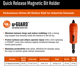 Apex WJ - 1762 1/4" Magnetic QC Bit Holder - WesTorque