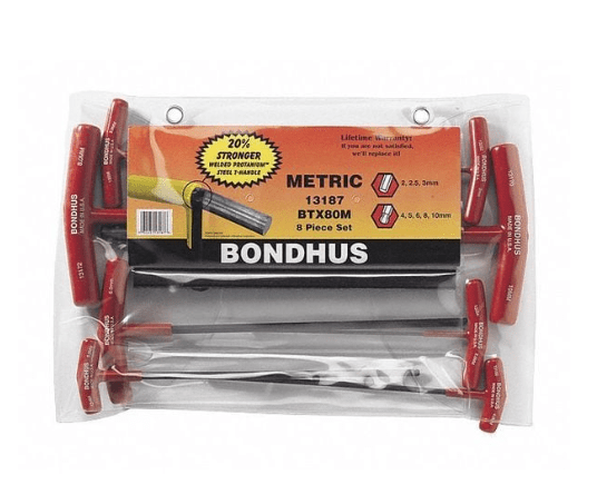 Bondhus 8 Piece Metric T - Shape Hex Key Set, 13187 - WesTorque