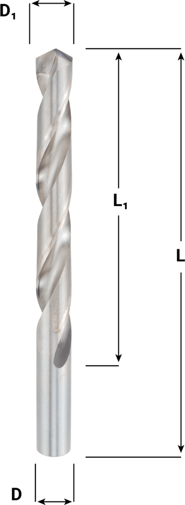 GWS 12001160 SERIES 120 carbide - tip jobber length drill - WesTorque