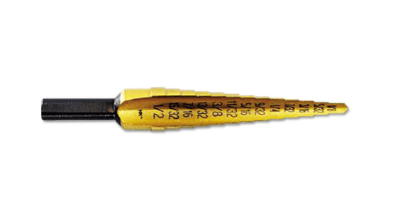 Irwin Tools IRWIN Unibit1T Shank Step Drill Bit, Titanium Nitride Coated, 1/8" to 1/2" by 1/4" - WesTorque