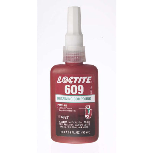 LOCTITE 135512 609 Retaining Compound, Press Fit, General-Purpose, 50 ml Bottle - WesTorque