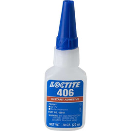 Loctite 406 Prism Wicking Grade Surface Insensitive Instant Adhesive 40640 Clear 20 g Bottle 135436