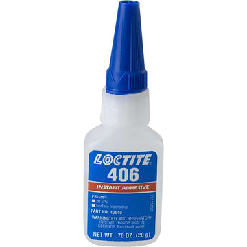 Loctite 406 Prism Wicking Grade Surface Insensitive Instant Adhesive 40640 Clear 20 g Bottle 135436