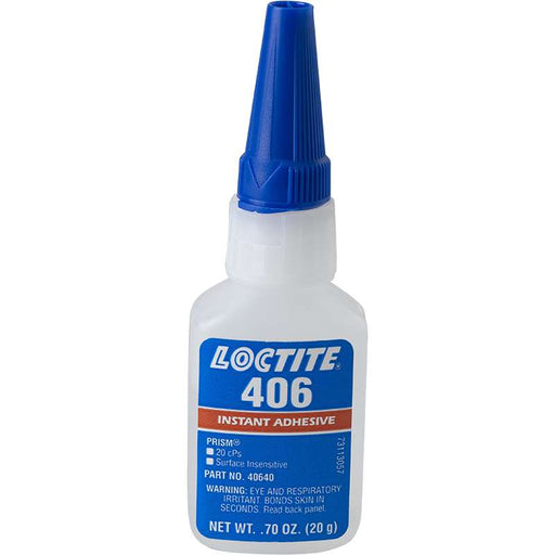 Loctite 406 Prism Wicking Grade Surface Insensitive Instant Adhesive 40640 Clear 20 g Bottle 135436 - WesTorque