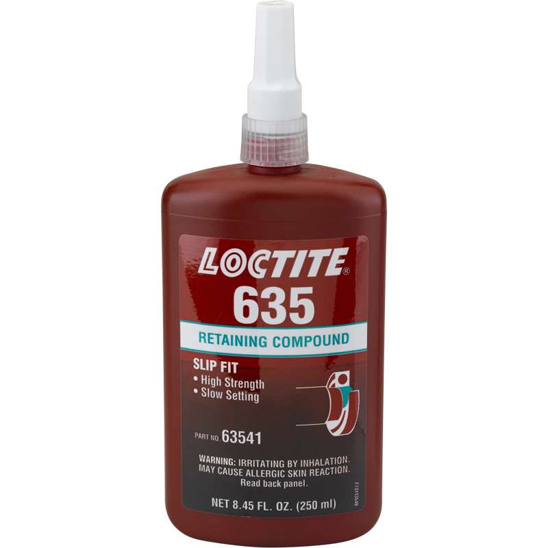 LOCTITE 635 Retaining Compound, High Strength, Slow Cure, 250 mL Bottle, Green