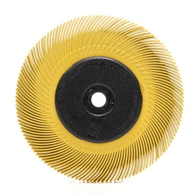 3M 33215 Scotch-Brite Radial Bristle Brush, 6 in x 7/16 in x 1 in 80 with Adapter - 48011332154