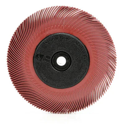 3M 33213 Scotch-Brite Radial Bristle Brush, 6 in x 7/16 in x 1 in 220 with Adapter - 48011332130