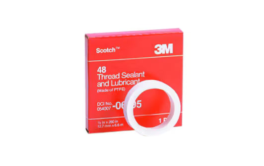 3M 06195 Scotch Thread Sealant and Lubricant 48, 1/2" x 260" in box, 1 Roll - Expired