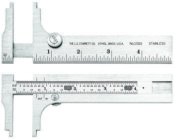 Starrett 1025 - 5 Pocket Slide Caliper - 5" 53123 - WesTorque