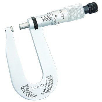 Starrett 222XRL - 1/2 Sheet Metal Micrometer - 0 - 1/2" 50757 - WesTorque