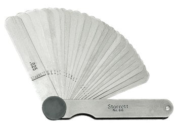 Starrett 66 Thickness Gage - 26 Leaves - .0015 - .025" 50314 - WesTorque