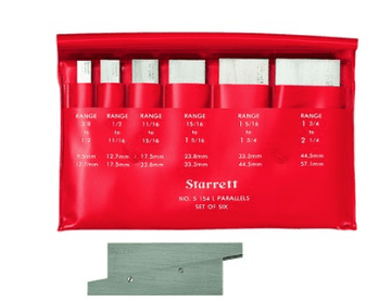 Starrett S154LZ Adjustable Steel Parallels - Set Of 6 50586 - WesTorque
