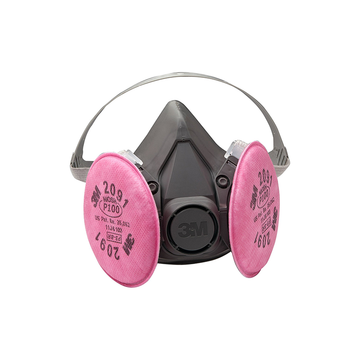 3M Half Facepiece Respirator Assembly 6291/07002(AAD) Med, w/ 2-3M 2091 Filters