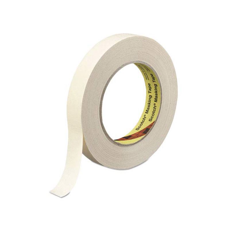 3M 02876 Scotch Flatback Masking Tape 250 Tan, 1 in x 60 yd 6.0 mil W/CERT 7000001488