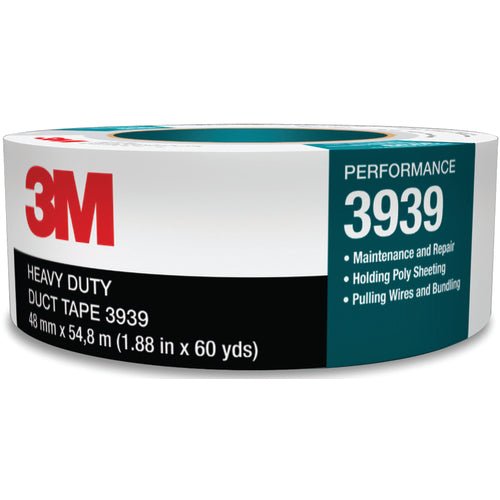 3M Heavy Duty Duct Tape 3939 Silver 48 mm x 54.8 m 9mil 24 Roll/Case Individually Wrapped - WesTorque