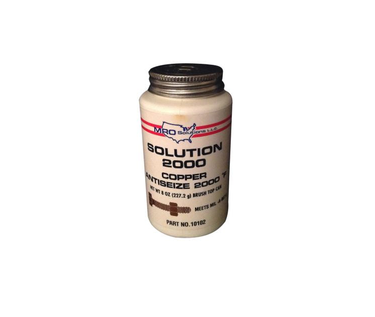 MRO Solutions 10102 2000 Prem Copper Antiseize for High Temp App in Brush Top Can Container 8oz Cap
