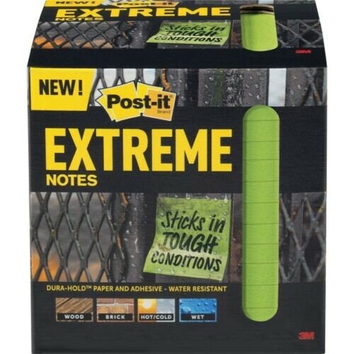Post-it Extreme Notes, 3"x3", 45 sheets/Pad, 12 Pads/pack, Green