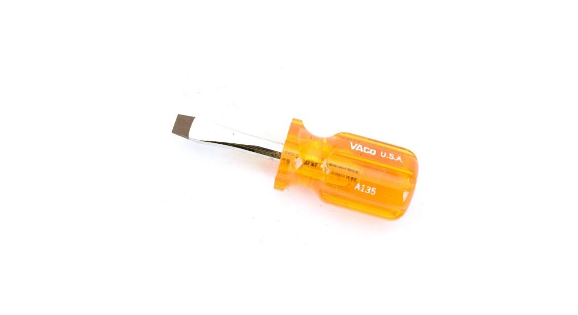 Vaco Stubby A135 Screwdriver Plastic handle-stubby keystone tip 5/16" tip 1-7/8" shank 4" L